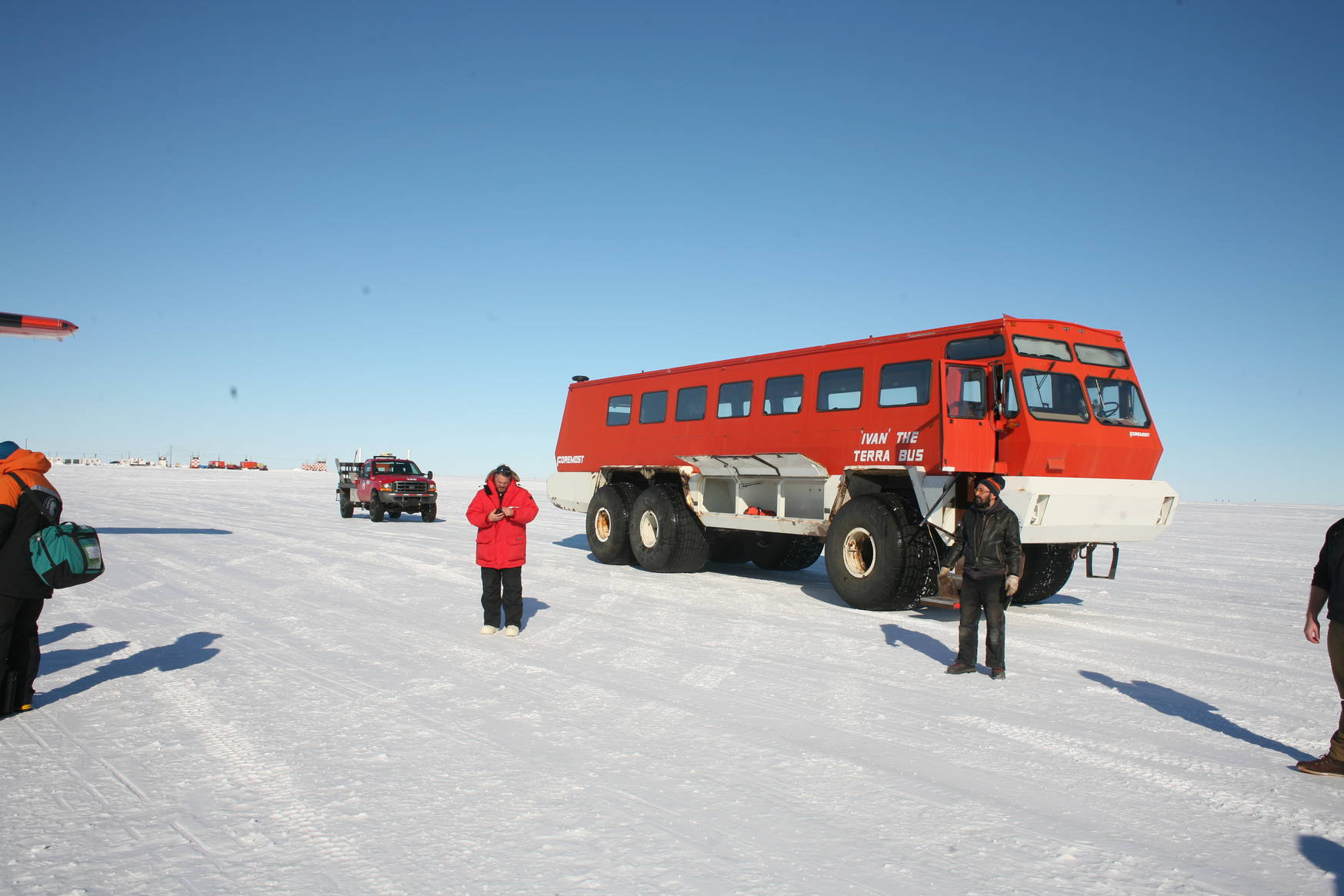 Transportation from the airstrip to the research base.