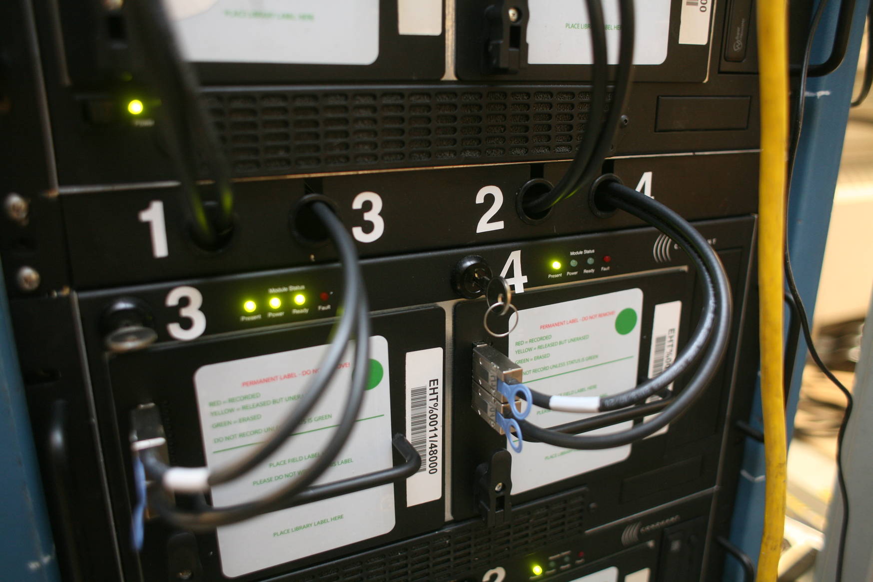 April 2017: Close-up of a data recorder storage module.