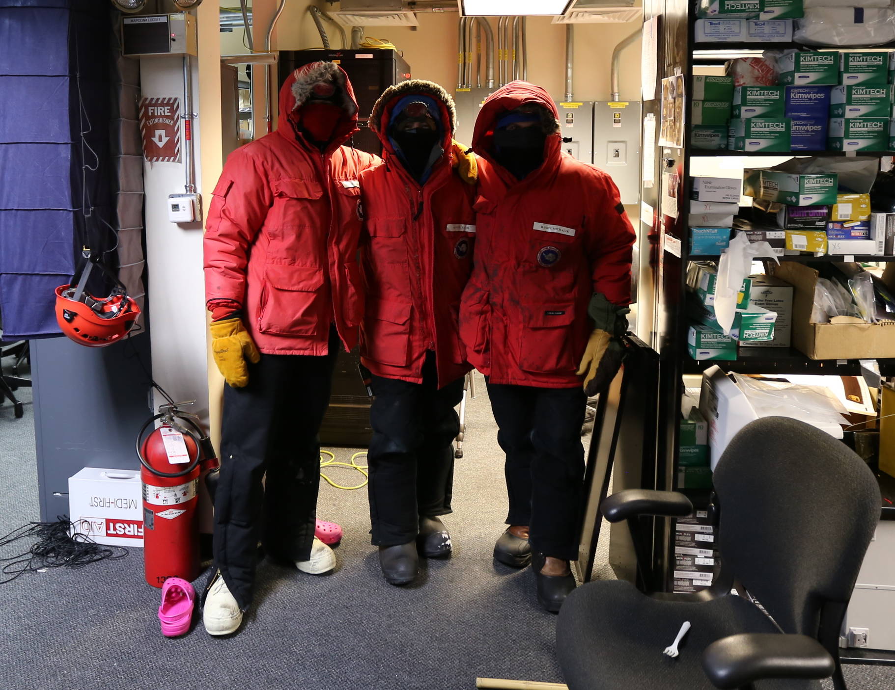 Viktor, Hunter, Daniel, all geared up to take pictures outside